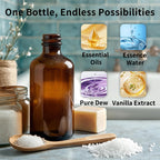 35 Pack 4oz Amber Glass Boston Round Bottles with Polycone Leak-Proof Phenolic Caps – Brown Airtight Refillable Containers for Homemade Vanilla Extract, Essential Oils, Herbal Medicine, and Syrups