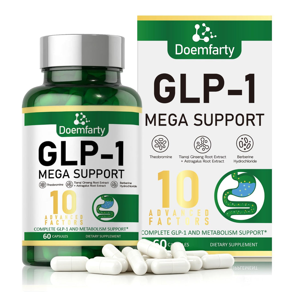 doemfarty GLP-1 Supplement, GLP-1 Support Capsules with Berberine, Naturally GLP1 Production, GLP-1 Probiotic Capsules for Women & Men, 60 Count