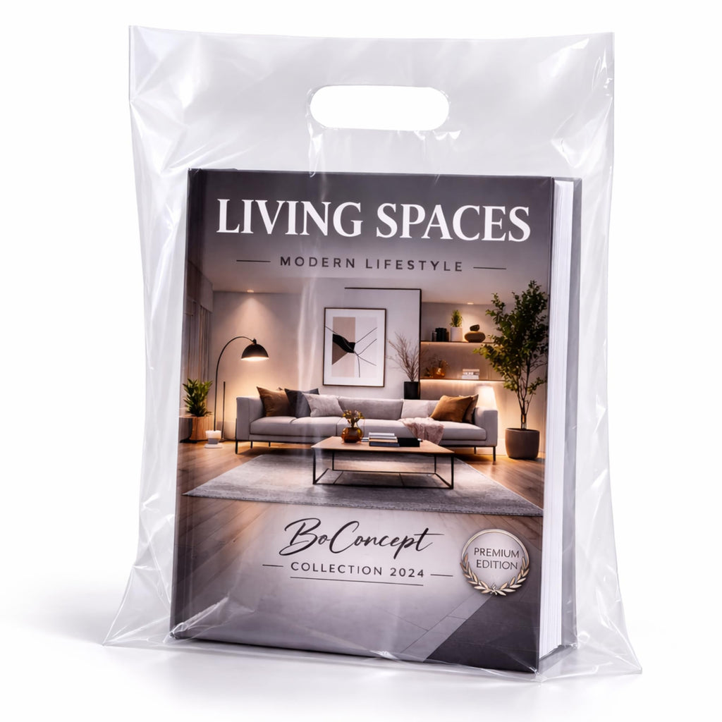 Infinite Pack 100 Clear Plastic Merchandise Bags with Handles 12"x15" | 1.25Mil Thick Glossy Retail Shopping Bags for Small Business Boutique Bag Clear Gift Bags for Shopping, Clothing and Trade Show