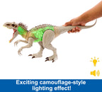 Mattel Jurassic World Indominus Rex Dinosaur Toy with Lights, Sounds & Motion, Camouflage 'n Battle I-Rex, 21 Inches Long with Digital Play