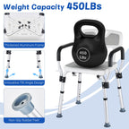 Shower Chair for Elderly and Disabled Inside Shower, Shower Seat for Inside Tub 450 LB Heavy Duty, Shower Chair with Arms and Back,Padded Handicap Bath Chairs for Seniors for Shower Stal