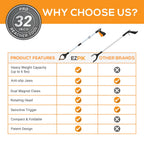 EZPIK Pro 32" Foldable Grabber Reacher Tool for Seniors - Grabbers for Elderly Reaching Tool Heavy Duty Pickup Trash Picker Upper Equipment - Claw Grabber Stick for Reaching Aids, Weed Gripper