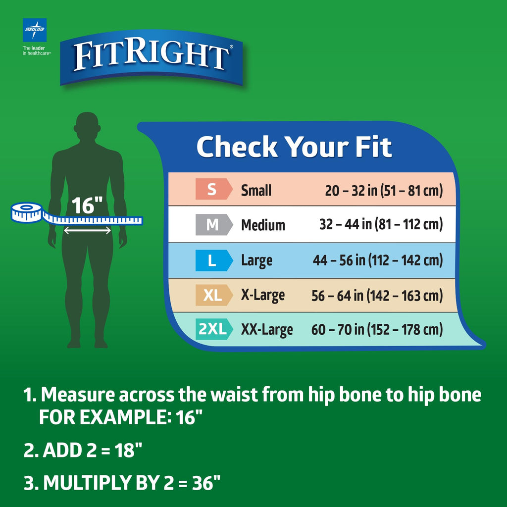 FitRight Adult Diapers, Ultra Heavy Absorbency, L (Waist Size 44in-56in), 80 Count, OptiFit Incontinence Briefs for Men and Women, Disposable, Moisture-Wicking, Leak Protection,