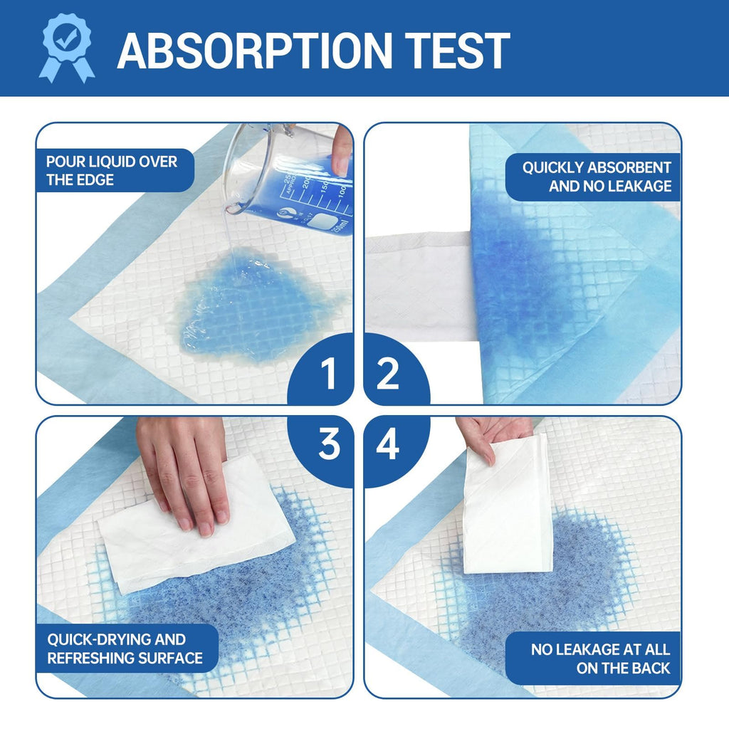 MILDPLUS Bed Pads Disposable 40"X60" Super Absorbent Pee Pads, Oversized Underpads for Adults, Elderly, Pets [150x200CM, 15pcs]
