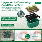 BlumWay Self-Watering Seed Starter Tray with Grow Light, 5 Pack 60 Cells
