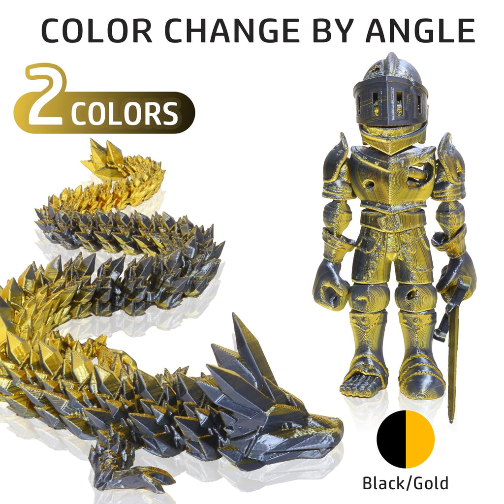 LOVOON Silk Dual-Color PLA Filament with Black and Gold,1.75mm PLA Filament DualColor Change by Angle,Compatible with Most FDM 3D Printers,1kg(2.2lbs)/Spool