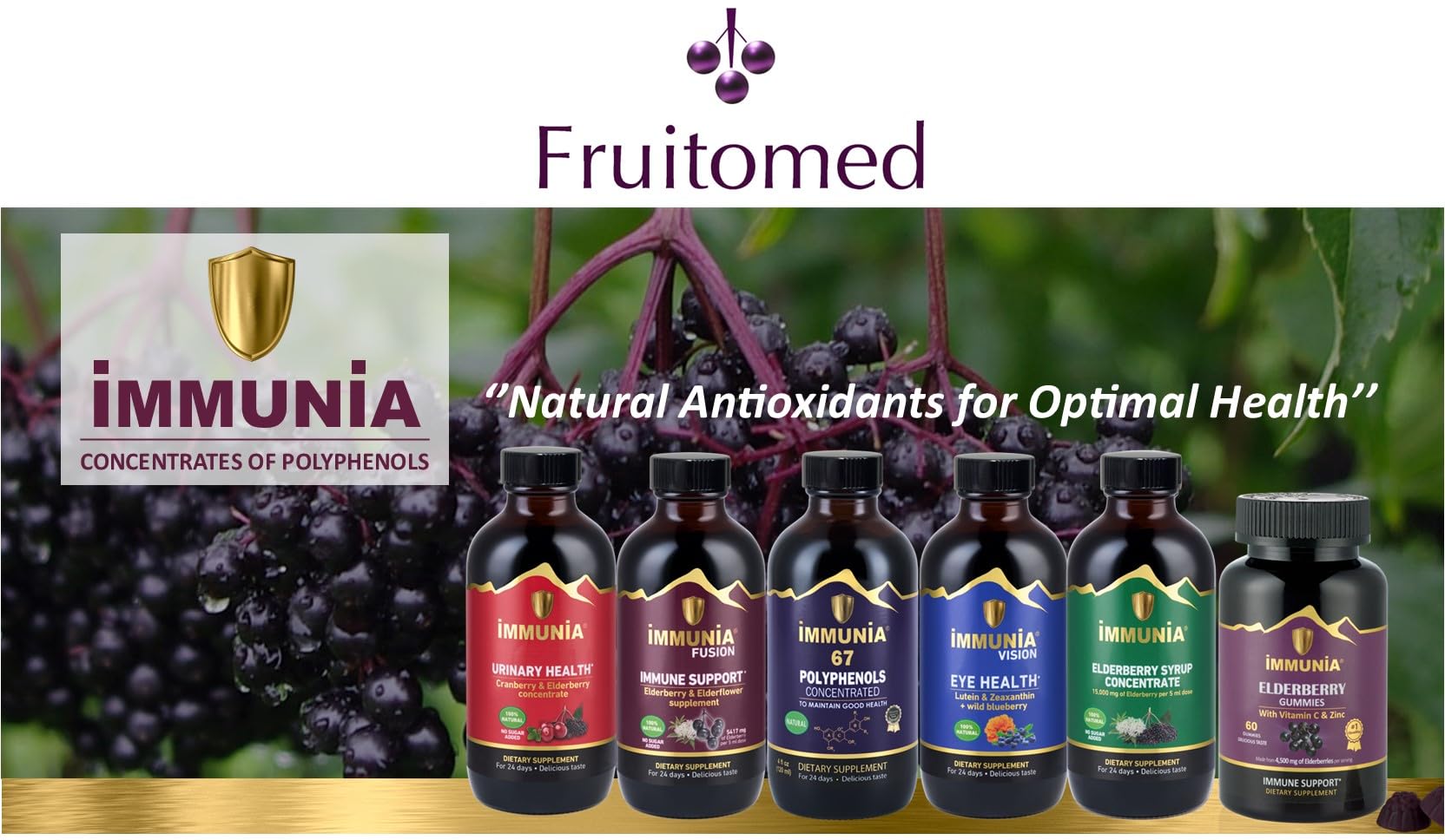 Immunia Vision. Lutein, Wild Blueberry, and Elderberry Concentrate. Eye Health Antioxidant Supplement. Concentrated Formula. Delicious Taste. 5 ml/Day. (3-Pack)
