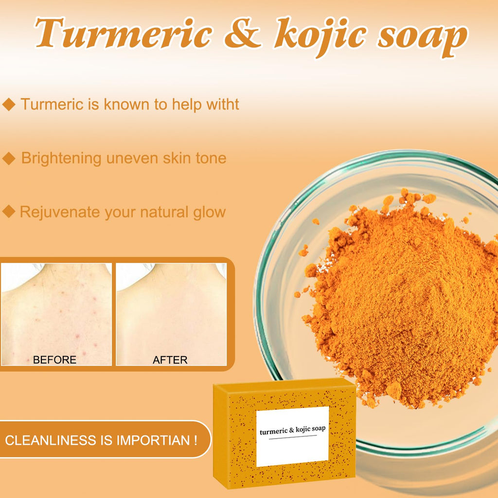 4Pcs Turmeric Wash and Care Three Piece Set,Turmeric Trio: Facial Wash,Cleansing Mousse & Soap for Skin Care,Turmeric Cleansing Exfoliating Pads,Turmeric Face Wash for Face & Body