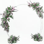 LeJoy Garden Round Wedding Arch 6.5ft Metal Backdrop Stand with Base