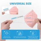 akgk KN95 Face Mask 50 PCS, Breathable Protection Masks, 5-Ply KN95 Pink Masks, Cup Dust Safety Masks