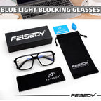 FEISEDY Retro Aviator Blue Light Glasses for Men Women Square Frame Computer Reading/TV/Phones Glasses B0209