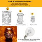 LinMiFo Wax Warmer Bulbs 6 Pack, G50 25 Watt Light Bulbs for Full Size Scentsy Warmers, E12 Base G16.5 Globe Clear scentsy Bulb for Candle Wax Warmer, Long Lifespan, 120 Volt