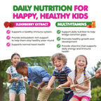 DR. MORITZ Elderberry Gummies for Kids (60 Count) and Kids Multivitamin Gummies Bundle (120 Count, 2 Pack) - for Children’s Immune Support and Overall Health - Toddler Vitamins Supplement