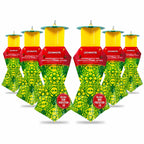 Catchmaster Japanese Beetle Traps w/Rain-Proof Cap 6-Pack & Dual Lure, Beetle Bag Trap, Hanging Beetle Catcher, Pest Control for Backyard & Garden, Plants, Trees, Vegetables & Flowers