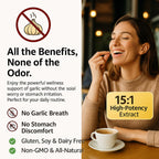 Elare Aged Garlic Extract – 300 Count 7500mg Odorless Organic Garlic Supplement for Heart & Immune Support – Non-GMO, All-Natural Softgels, 2-Year Matured for Antioxidant Wellness (2)