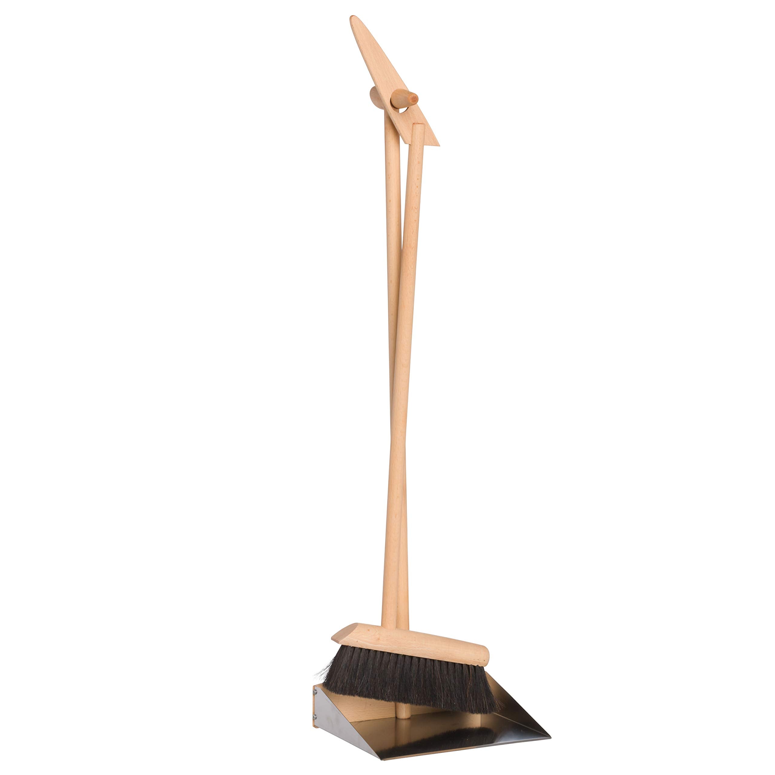 Redecker 180690 Stand Dust Pan Set, Beech Wood Horsehair