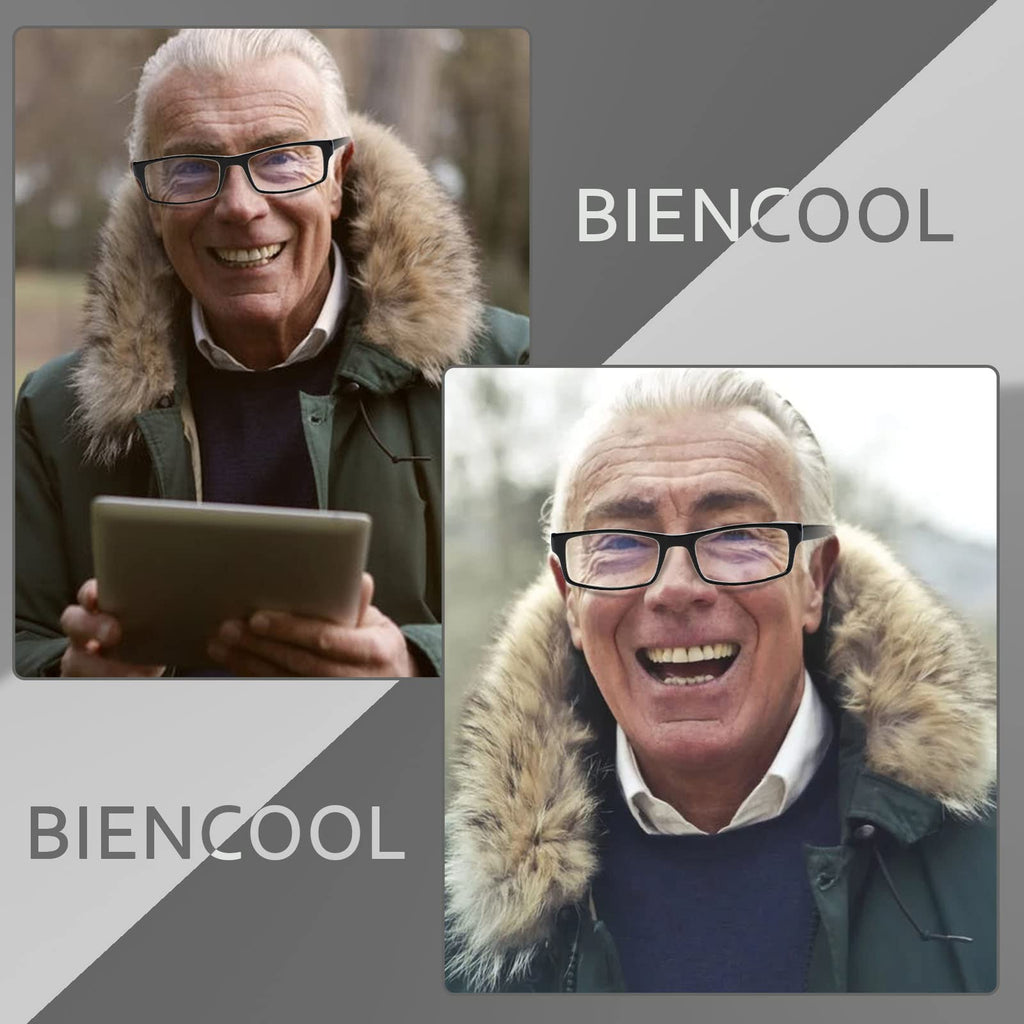 BIENCOOL 6 Pack Reading Glasses Traditional Frames for Men and Women Readers with Spring Loaded Hinges (6 Pack Black, 1.50, multiplier_x)