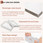Mefleet 6pcs 19x14x4 Half Sheet Cake Boxes with 6pcs Cake Boards Rectangle 1/2 Sheet Bakery Boxes with Window for Pastry Baking Cake, Cupcakes, Donuts, Cookies, Pie Treat Packaging White Large