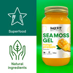 MAX FIT Sea Moss Gel Raw (12 Flavors) 24oz Wildсrafted Gold Sea Moss Gel from Saint Lucia | 92 Vitamins and Minerals | Pure Raw+Non-GMO | Vegan Superfood