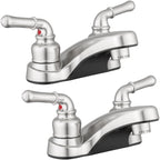 Pacific Bay Lynden Bathroom Sink Faucet - Metallic Plating Over Lightweight ABS Plastic (Brushed Satin Nickel) - 2 Pack