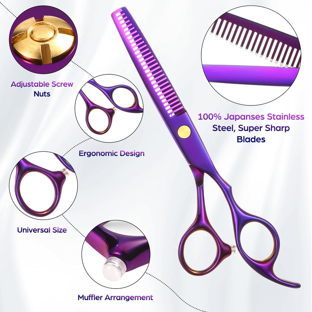 Wenshall Hair Cutting Scissors Professional 6.89 inch Barber Scissors Multifunctional Salon Thinning Scissors Straight Shears Tools for Mother Father Friends' Christmas Gift