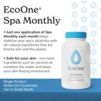 EcoOne Spa Monthly | Gentle All-Natural Spa Treatment | Conditioning Hot Tub, Pool, & Spa Cleaner | Above, In-Ground, or Inflatable Hot Tub Cleaner Stabilizes pH & Alkalinity, 8 Oz, (1-Pack)