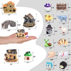 Homlone 105 Miniature Fairy Garden Accessories, Fairy Garden Kit, Fairy Garden Animals, Miniature Figurines, Micro Landscape Ornaments Kit, Garden DIY Kit for Dollhouse Decoration Plant House Decor