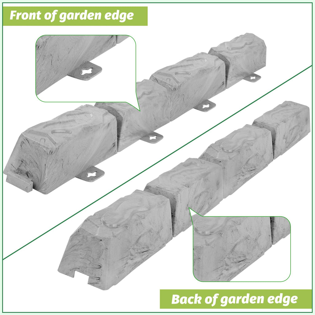 16 Pack Garden Landscape Edging Borders, Lawn Edging for Landscaping, No Dig Fencing Lawn Border, DIY Outdoor Patio Yard Balcony Landscaping, for Lawn Yard Pathway Divider 20 Ft Total