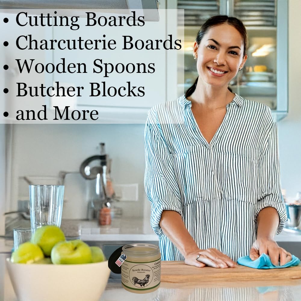 Cutting Board Gel - Wax and Oil Treatment in One - with Food Grade Mineral Oil & Beeswax-Butcher Block Conditioner, Cutting & Charcuterie Board Wax, Citrus Scent.-USA Made* (8 fl.oz)