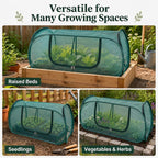 2 Pack Pop Up Mesh Plant Cover-33% Sunblock Garden Covers for Raised Beds