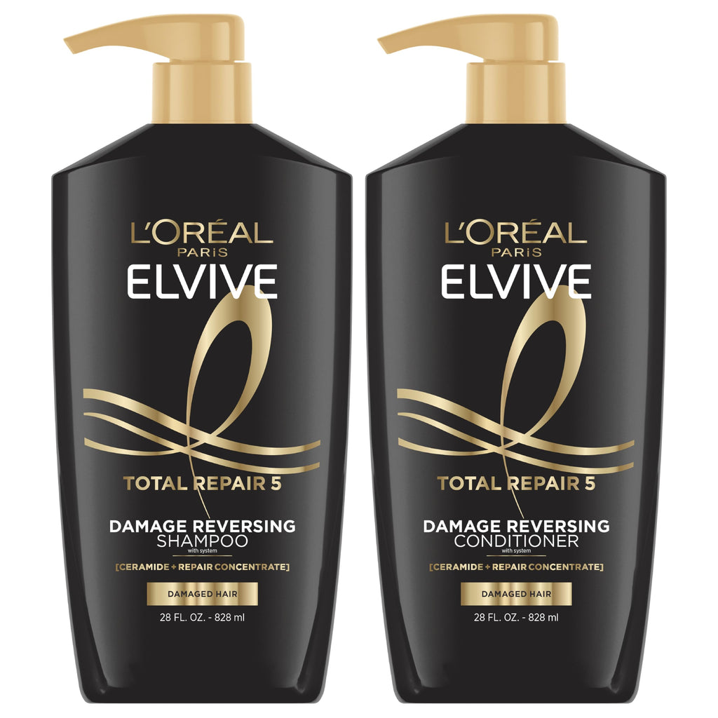 L'Oreal Paris Elvive Total Repair 5 Shampoo and Conditioner Set, 56 Fl Oz