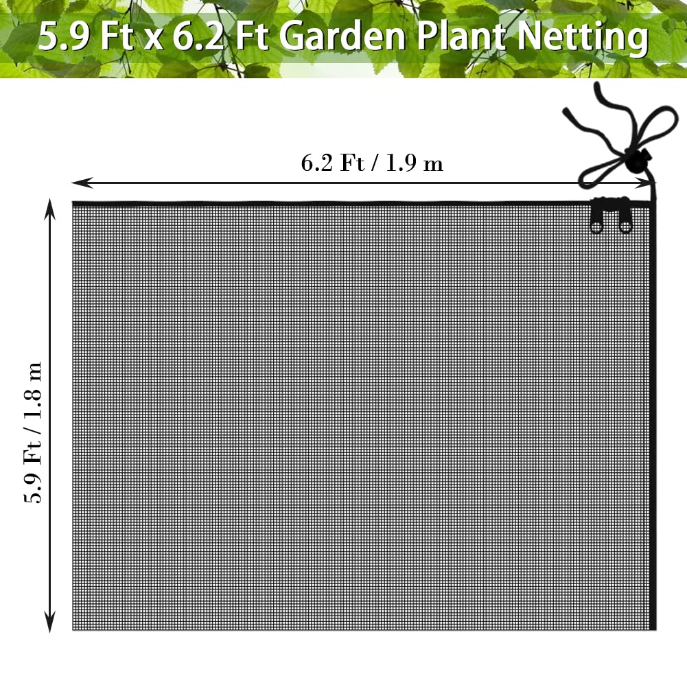 Fruit Tree Netting Covers with Zipper to Protect from Squirrels and Birds Large Netting for Fruit Trees Net Protection, Black, 71" x 75", 1 Pack