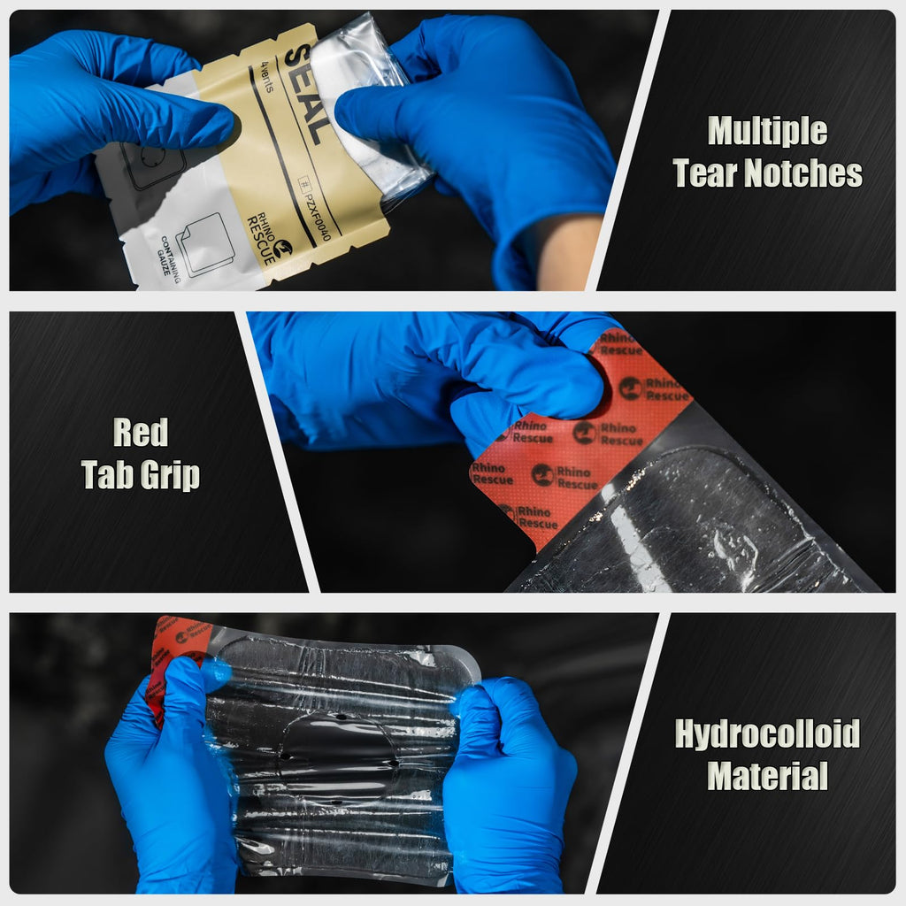 RHINO RESCUE Vented Chest Seal, IFAK Refill First Aid Supplies (6 Count)