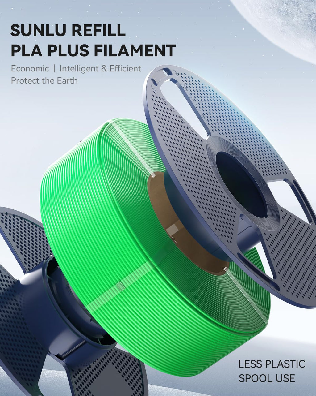 SUNLU PLA+ Refill Filament 1.75mm 1KG, Coffee Brown