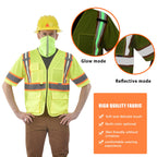 AYKRM class 3 safety work vest for men Glow vest