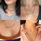 TRANGEL Name Necklace Personalized with Curb Chain, Dainty Custom Necklace with Name for Women 925 Sterling Silver Gothic Style Customized Nameplate Necklace Gifts for Christmas