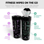 Wipex Natural Wipes for Fitness in Lemongrass & Eucalyptus, Gyms, Yoga, Peloton Cycles, Treadmills and Home, 75 Count (Pack of 4)