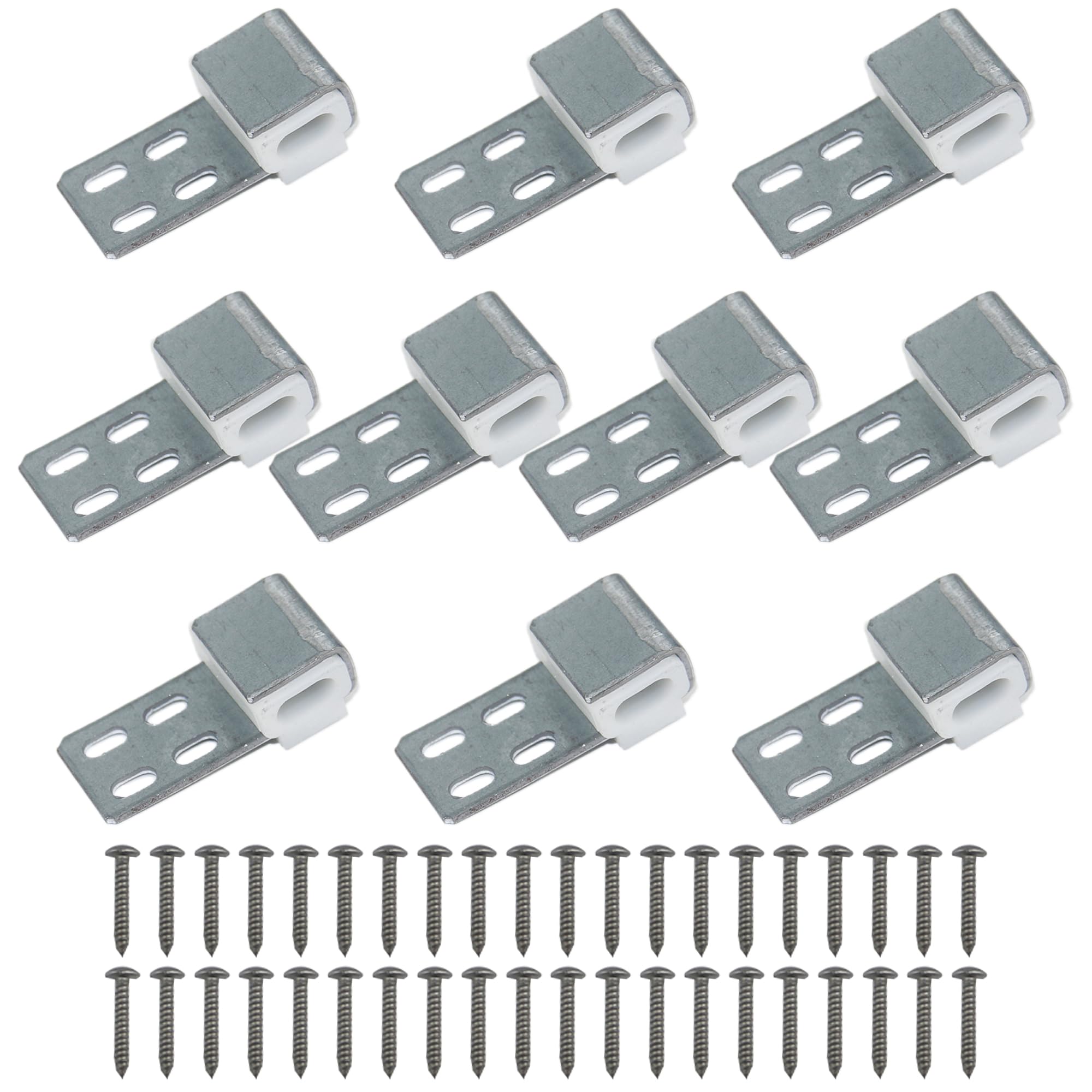 LXLVOUEG 10 PCS Couch Spring Clips Furniture Upholstery Spring Clips Repair Kit, Ek Clips S Clips Spring Clips for Chair Couch Sofa Replacement Parts(Included 40 Screws), 4 Holes, 15.7"x8.6"