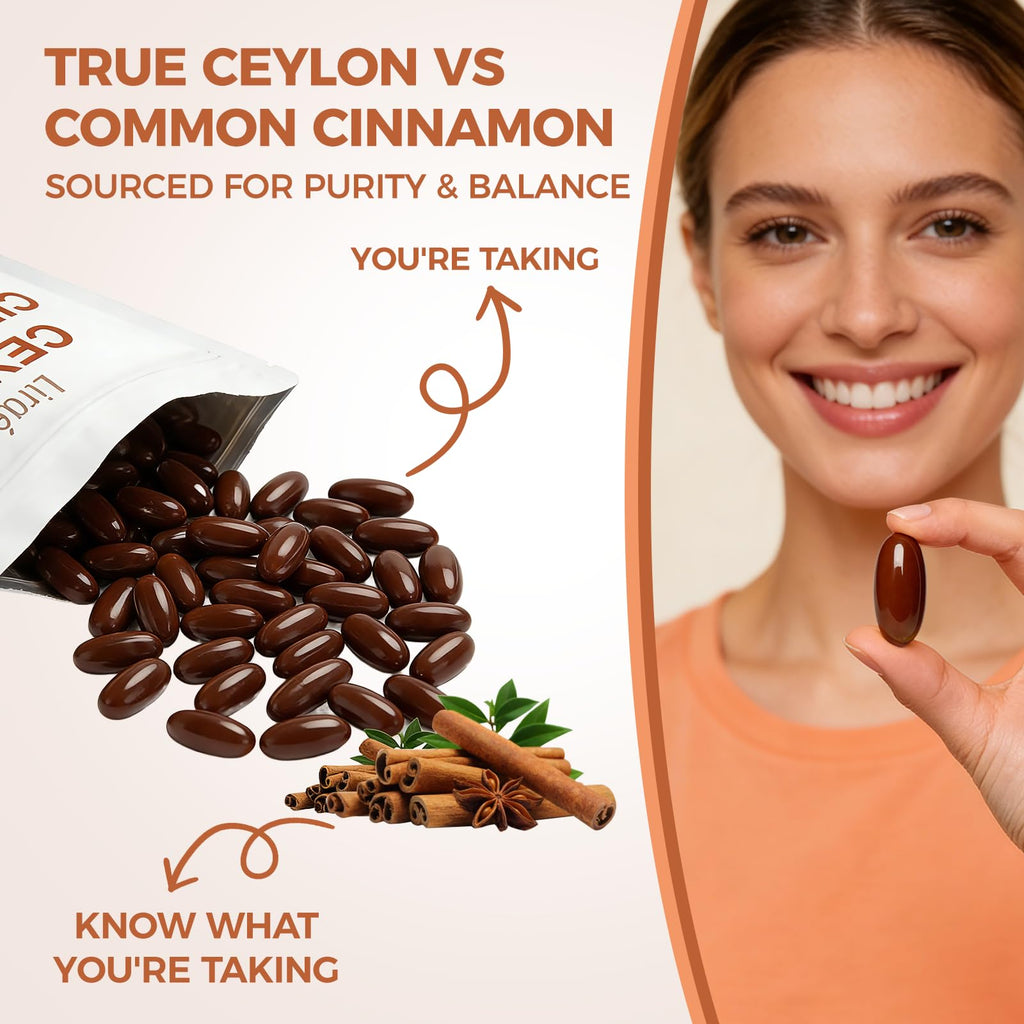 LIRAE Ceylon Cinnamon Ceylon Cinnamon Soft Gels Equivalent with Mct Oil, Highly Bioavailable Herbal Extract | Non-GMO, Gluten Free | 300 Softgel (2)