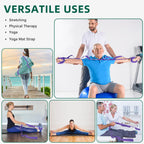 Abiarst Stretching Strap Yoga Straps for Physical Therapy, 10 Loops Non-Elastic Stretch Band for Pilates, Flexibility, Exercise and Gymnastics (Purple)
