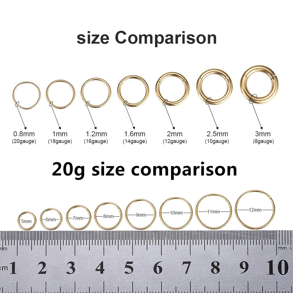 ORANGELOVE, 2pcs 20g 7mm Piercing Jewelry, Hypoallergenic Surgical Steel Earrings/Nose Rings for Tragus, Cartilage, Helix, Daith, Nipple, Belly, Lip, 20 Gauge, Clicker Closure, Silver, 20.0g