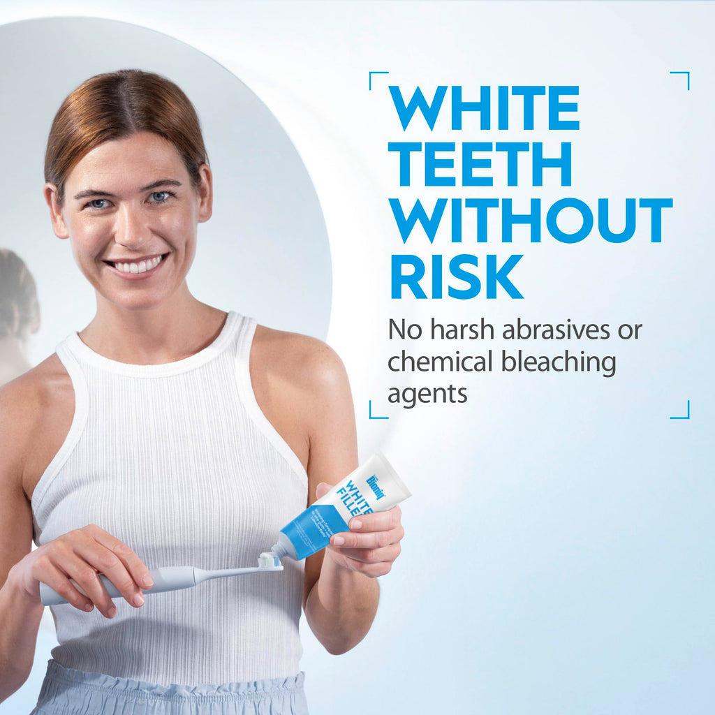 Bioniq White Filler - Whitening Toothpaste with 20% Hydroxyapatite - Contains White bioHAP and Fluoride Free for Daily Use - Mint Flavor - 1 x 4.77 Oz