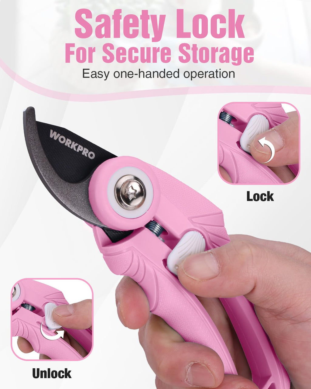2-Pack 6.9" Garden Pruning Shears, Bypass & Straight Garden Scissors, Pink