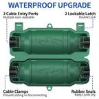 Cismorvex 7 Pack Outdoor Extension Cord Safety Cover with Waterproof Seal IP54 Water-Resistant, Weatherproof Electrical Connection Box with 2 Latches, Plug, Socket, Holiday Decoration Light, Green