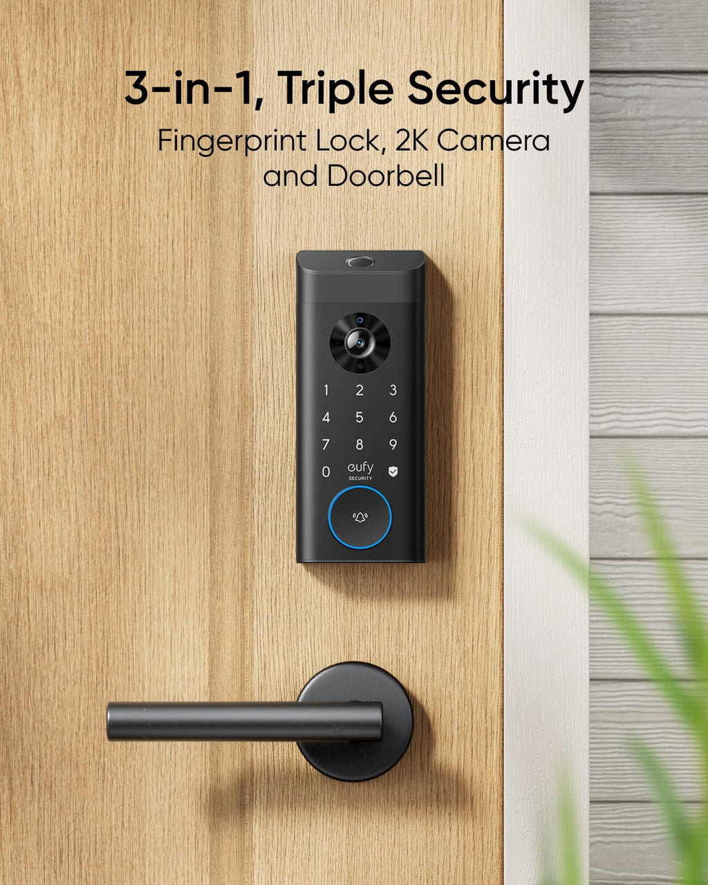 eufy Security Video Smart Lock E330, Keyless Entry Door Lock, 3-in-1