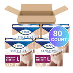 Tena Sensitive Care Adult Incontinence Underwear for Women, Maximum, L, 80 Count (Waist Size 34in-44in)