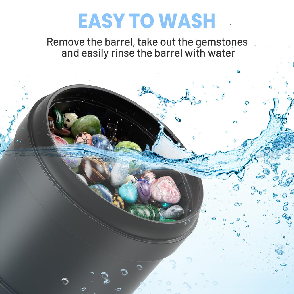 HopeRock Ultra Quiet Rock Tumbler Kit, Rock Polisher with Noise Reduction Cover for Kids, Adults & Rock Collector, 3-Speed Motor & 9-Day Timer, Great STEM Science Kit Gift for Age 8+, Boys Girls Toys