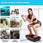 Vibration Plate Exercise Machine with Resistance Bands for Working Out,Softgym Vibration Plate for Foot Massage Power Plate Vibration Platform, Waver Vibration Plate 400 Lbs with Exercise Bands-Black