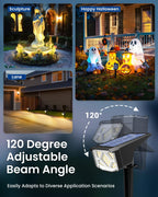 SOLPEX Solar Spot Lights Outdoor Waterproof IP65, Landscape Spotlights Outdoor, Compact Design Spot Lights, Solar Powered Flood Lights for Garden Yard House Pathway Tree Outside, 12 Pack, Warm White