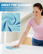 WEAWE Microfiber Cleaning Cloth-24Pcs (13x13 inch) Ultra Soft Highly Absorbent Rags for Housekeeping-Machine Wash (Blue)